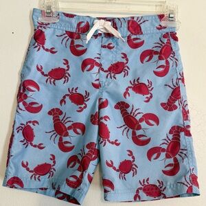 Janie and Jack Swim Trunks Board Shorts Boy Blue Lobster & Crab Preppy Coastal 5